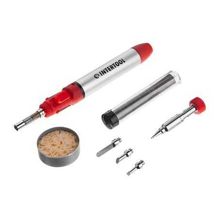 Газовий пальник 12 мл, комплект аксесуарів 7 од. INTERTOOL GB-0005