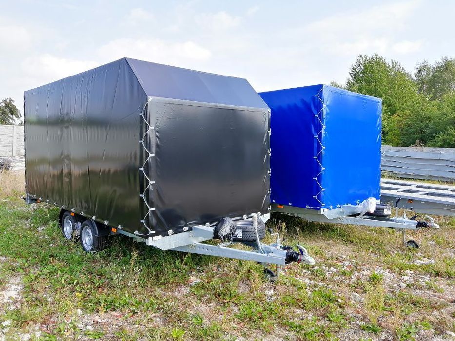 Besttrailers WARIOR ze stelażem i plandeką  Laweta WARIOR (Mars) 4,5x2,1m, DMC 2700 kg, stelaż+plandeka, 13"