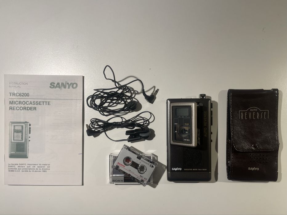 SANYO tcr6200 ss Ultra Compact microcassete gravador metálico
