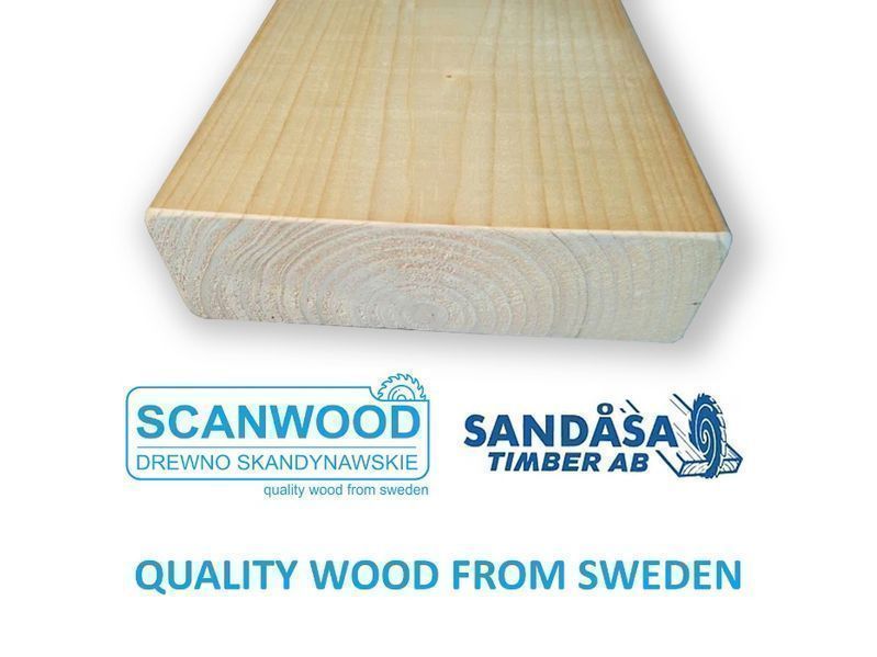 Drewno C24, Kantówka 45 x 170 mm, Certyfikowane, Szwedzkie