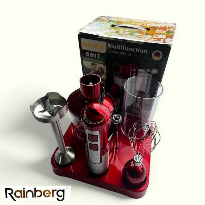 Занурювальний блендер Rainberg RB-2293 R 1200Вт 6 в 1 з підставкою