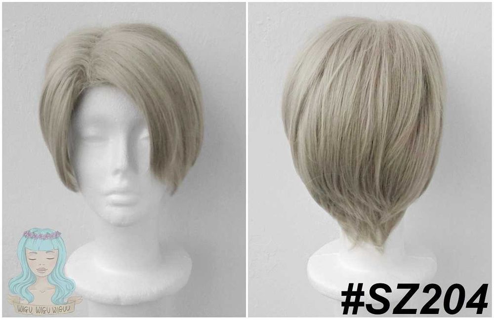 Vctor Yuri!!! on Ice cosplay wig peruka szara siwa z grzywką krótka