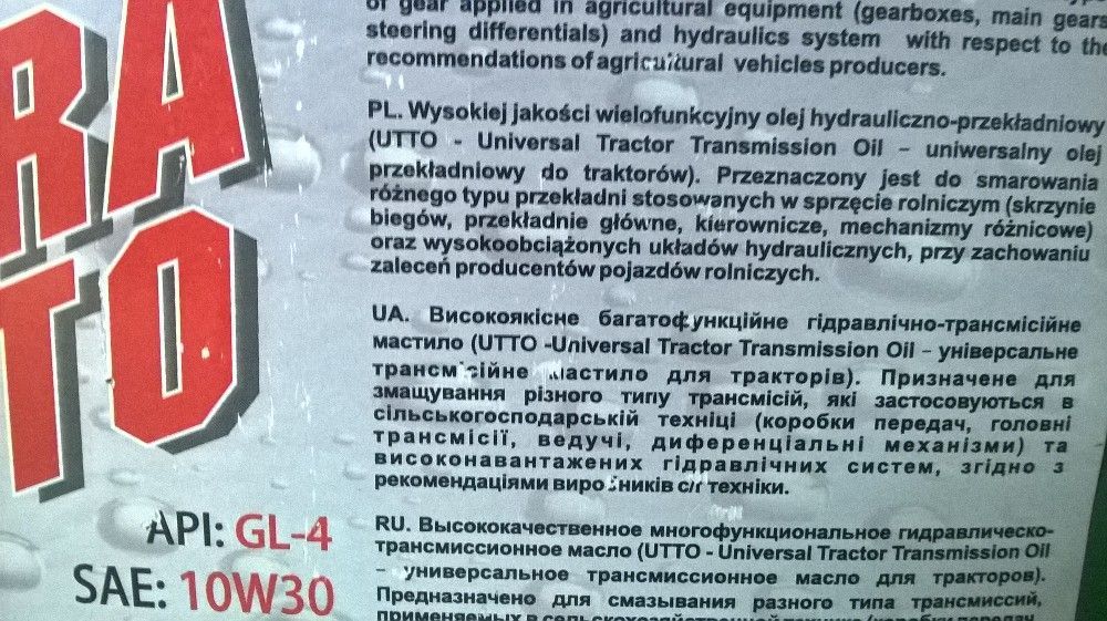 Olej Tedex Agra Utto 10W-30 20l olej hydrauliczno-przekładniowy FUCHS