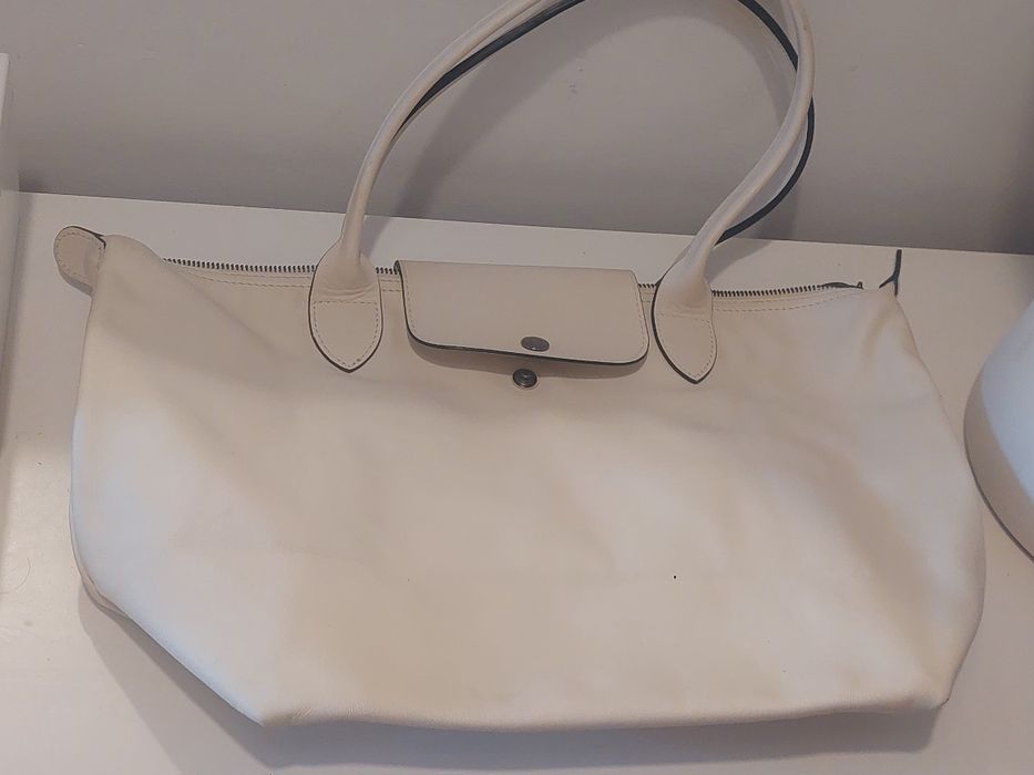 Original Longchamp Le Pliage Leather Bag, Medium Size