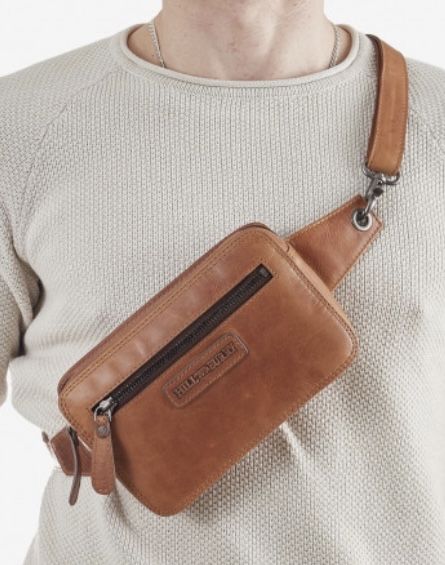 Шкіряна Сумка через плече Hill Burry 15095HB бананка слінг