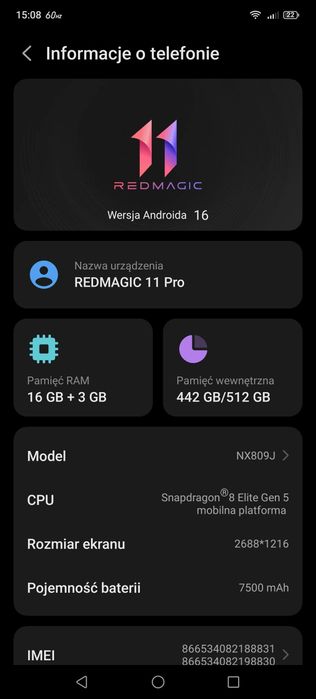 TELEFON gamingowy RedMagic 11 pro Sprzedam