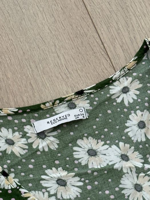 Używana sukienka midi Reserved zielona XS 34