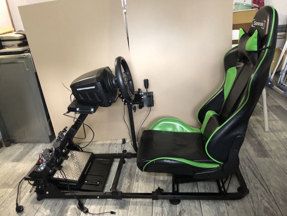 Zestaw do Simracing, Thrustmaster TS-PC, TLCM, H-shifter SimMasters, RIG z Fotelem + gratisy