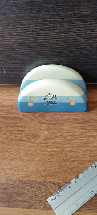 Ceramiczny serwetnik stojak na serwetki listy Good Morning uroczy