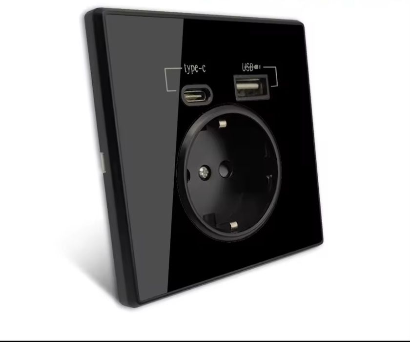 Розетка 220В з USB та Type-C Олх доставка