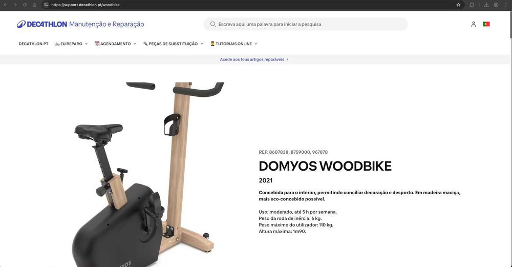 Bicicleta Estática Domyos Woodbike