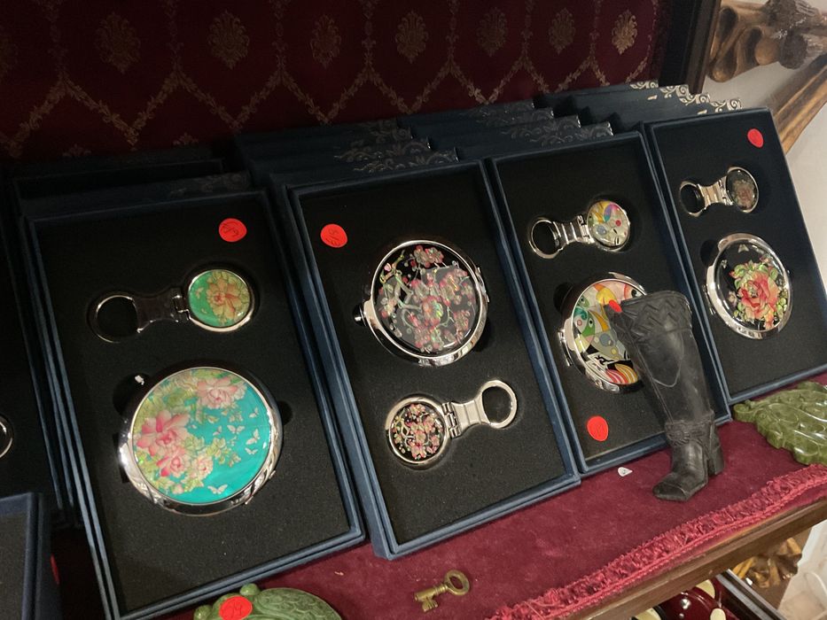 Estojo espelho e porta chaves decoração mother of pearl