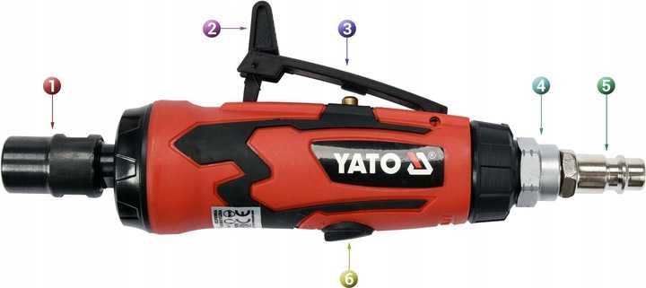 Szlifierka prosta pneumatyczna Yato 125 mm 25000 RPM regulacja obrotów