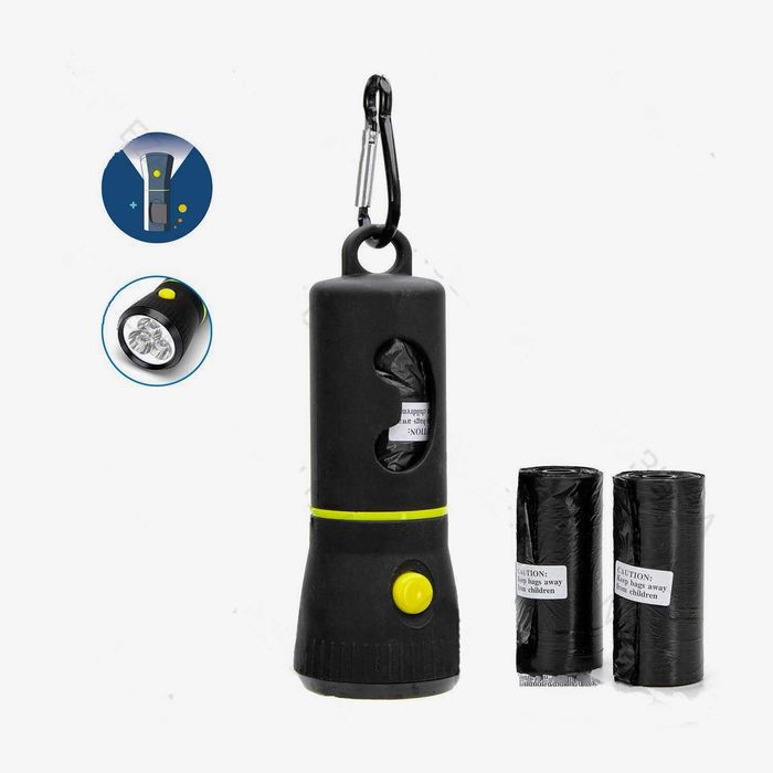 NOVO Dispensador de sacos para dejectos, earth-rated, c/ lanterna, etc