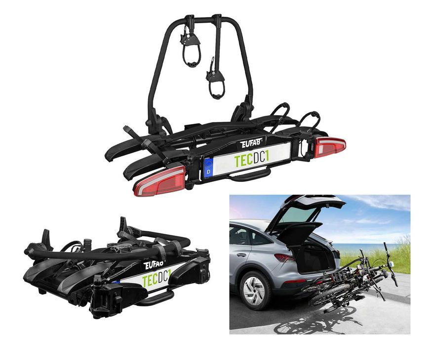 Bagażnik EUFAB TECDC1 na 2 rowery eBike uchwyt na hak dynamiczny LED