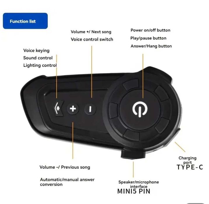 Мотогарнітура Bluetooth гарнитура для шлема мотогарнитура