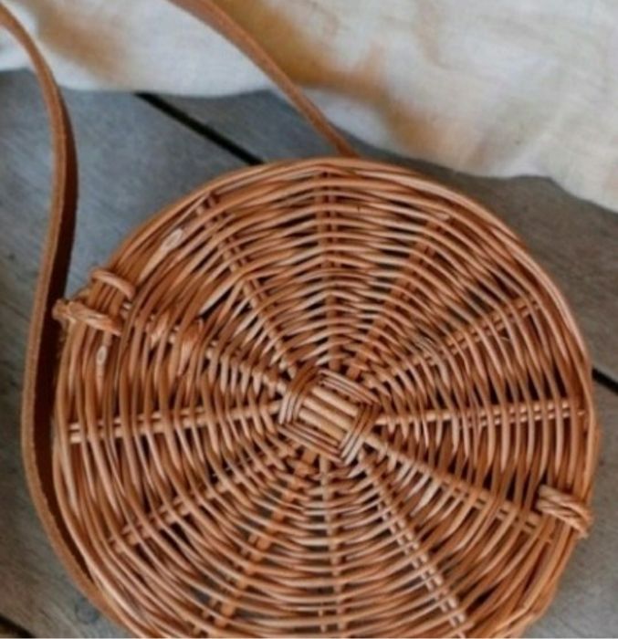 Nowy koszyk wiklina, torebka do ręki, 24cm