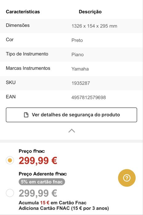 Piano  Yamaha digital P-45  compacto e elegante simples de utilizar