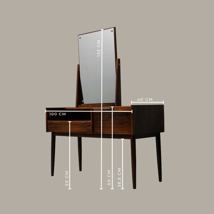 Toucador Dinamarquês em pau santo | Mid Century Modern | Danish Design