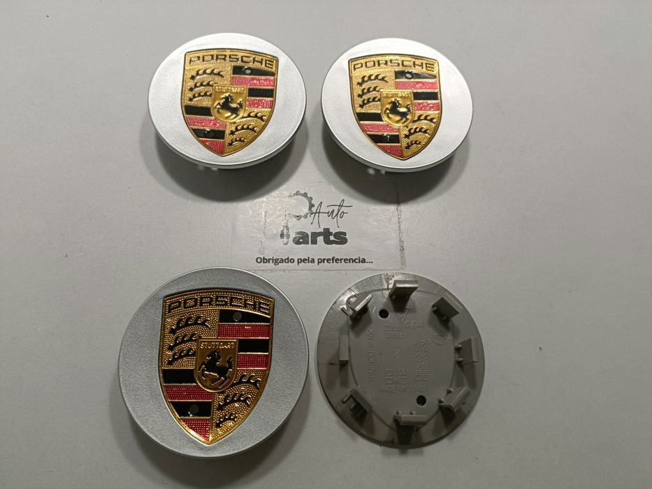 Conjunto 4 centros jante Porsche 65mm Metalizados
