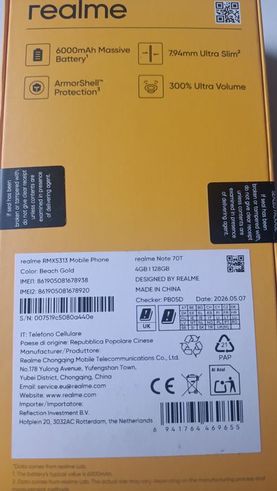 Smartfon Realme Note 70T