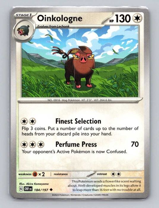 Oinkologne 184/197 Obsidian Flames Uncommon Pokemon Card