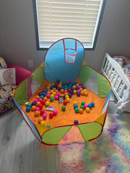 Basen kojec brodzik dla dzieci do zabawy do domu ogrodu z koszem