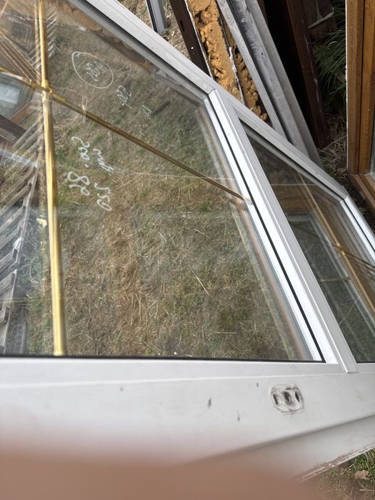 1x okno plastikowe 86x220 balkonowe zloty dab szpros zloty (wysylka)