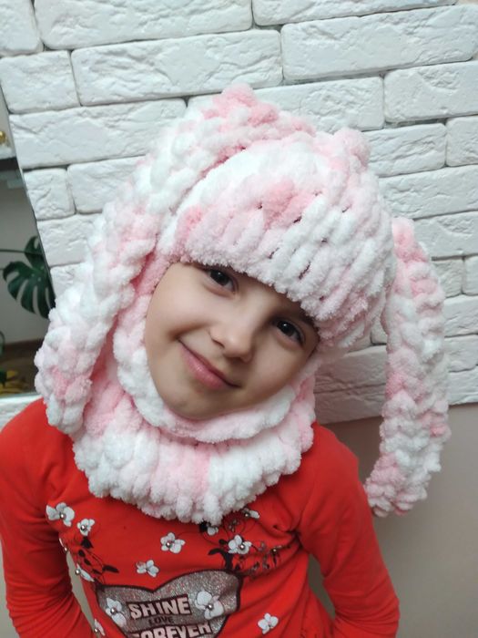 Балаклави з вушками,снуди, мітенки із alize puffy