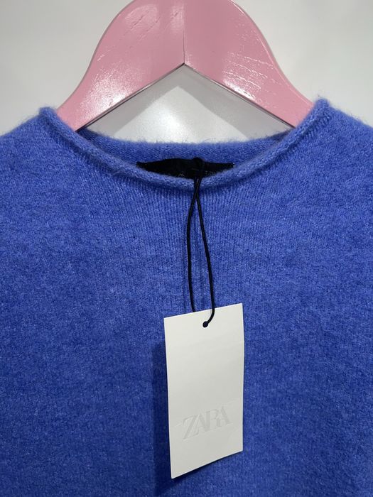 Zara sweterek z krótkim rękawkiem z wełną w składzie nowy r M