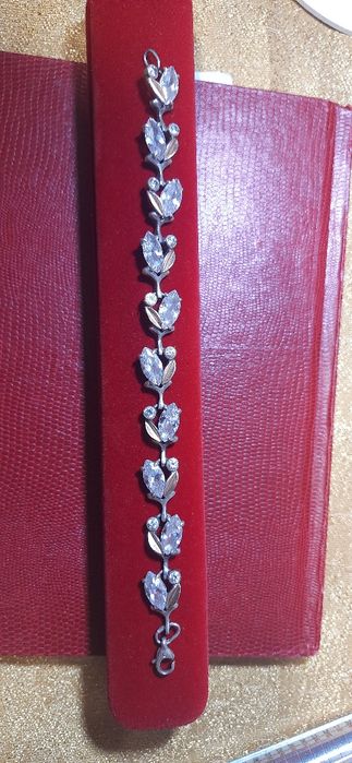 Срібний браслет з цирконами !925 проби !