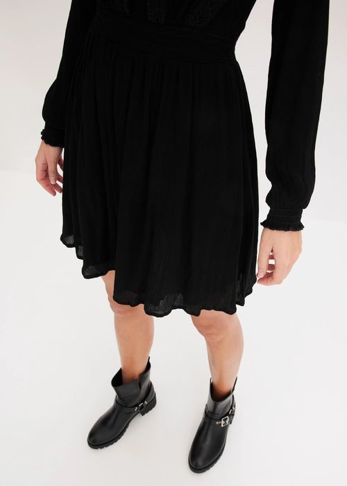 B.P.C czarna sukienka mini boho 34.
