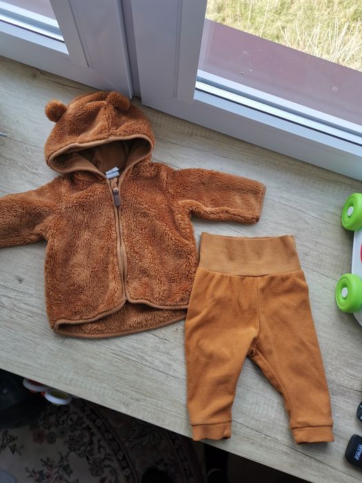 Komplet H&M zestaw 62 miś bluza i spodnie