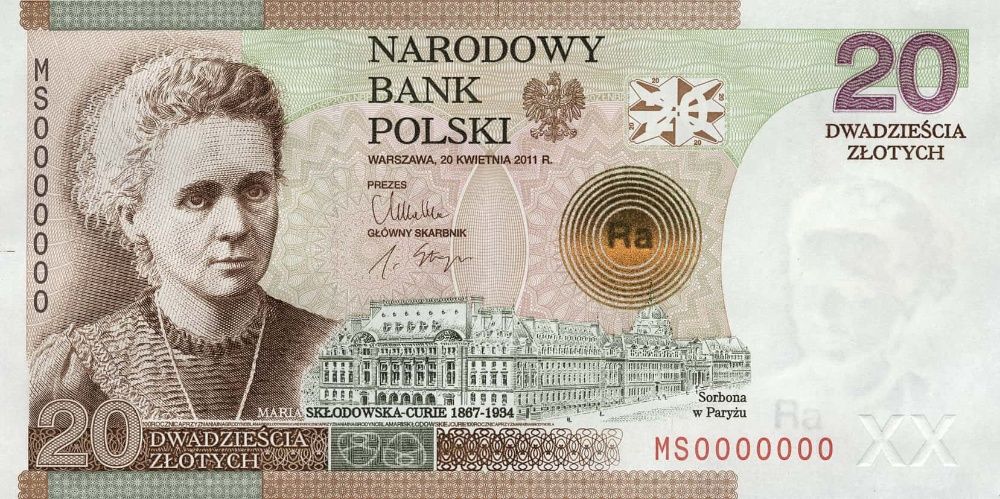 Banknot kolekcjonerski 20pln zł Skłodowska Curie Olsztyn • OLX.pl