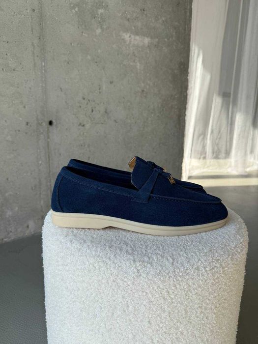 Лофери Loro Piana Loafers Navy Blue premium u2