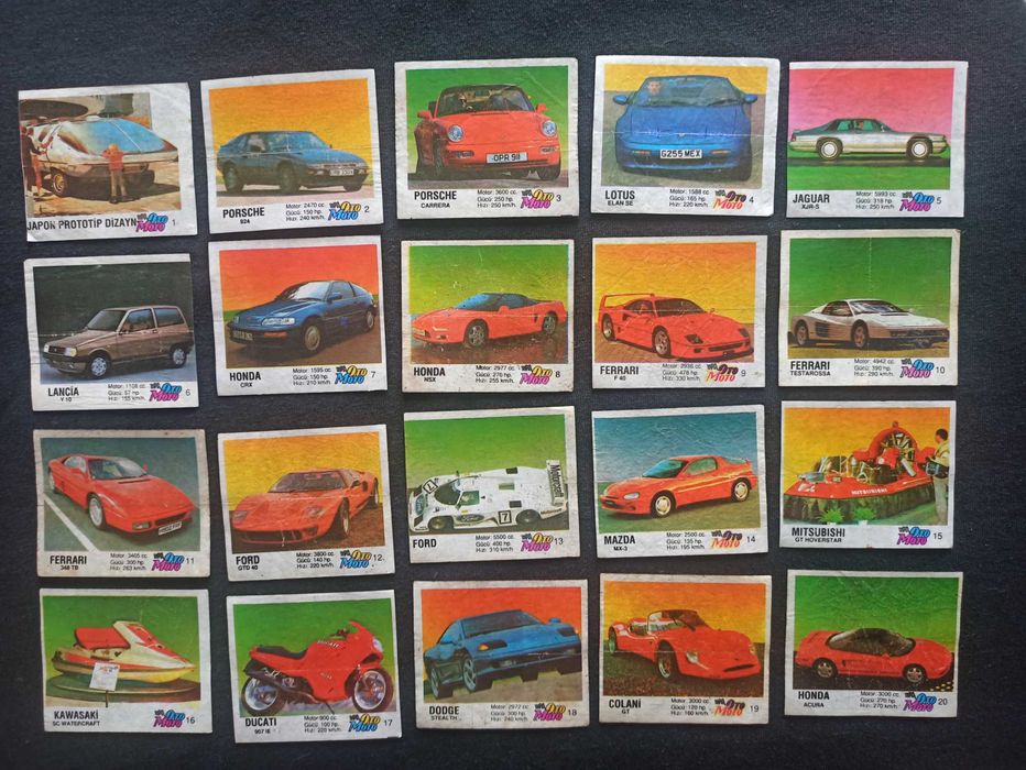 Вкладиші " Oto Moto " Повна колекція 100\100.