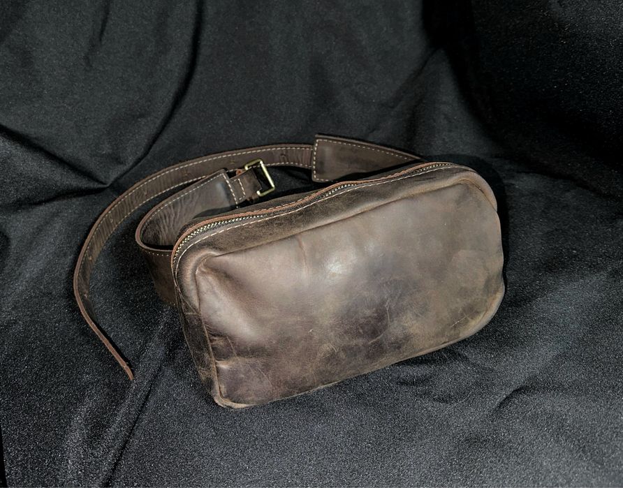 Поясна шкіряна сумка bagllet барсетка бананка з натуральної шкіри