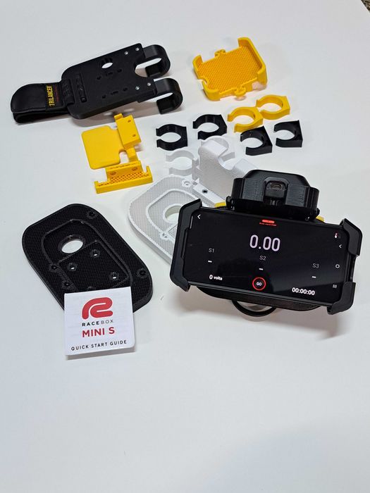 Suporte Volante Kart Antivibração Integrado p/ Smartphone e RaceBox Mini Kit/ Sodi e Birel
