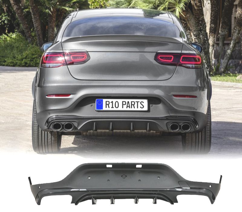 DIFUSOR MERCEDES GLC C253 COUPE 15-18 LOOK AMG GLC43 PRETO