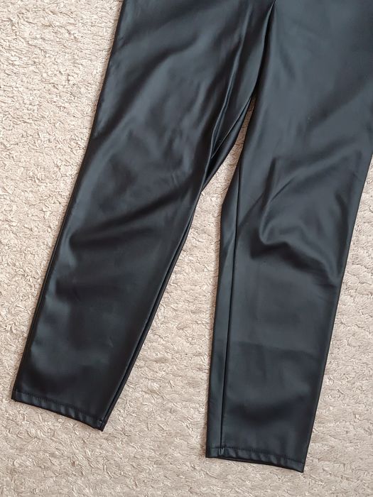 Шкіряні штани жіночі висока талія