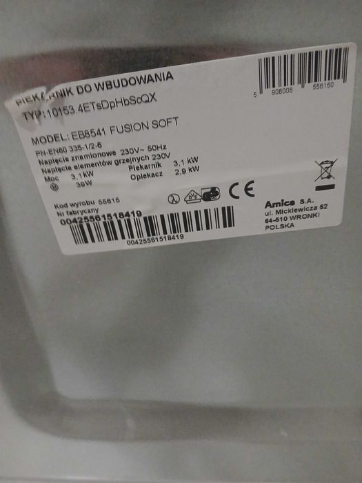 Piekarnik Amica w  bardzo dobrym stanie.