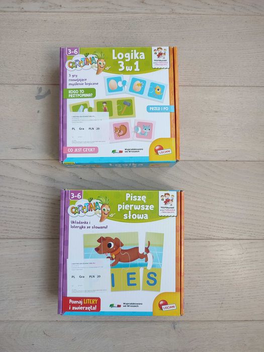 logika 3 w 1; piszę pierwsze słowa; carotina