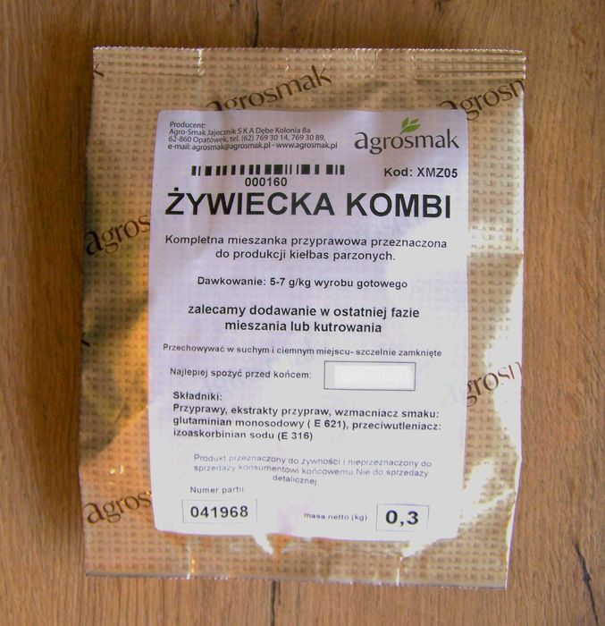 ŻYWIECKA kombi, mieszanka do wyrobu kiełbas 30 dkg.