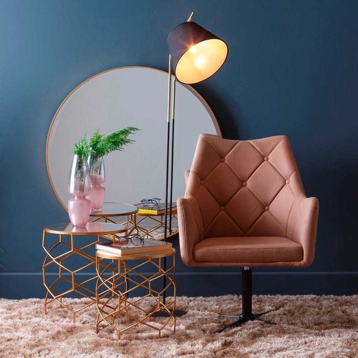 Espelhos Redondos Dourados de Alumínio - Várias Medidas By Arcoazul