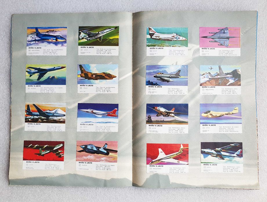 Caderneta Completa "AVIÕES A JACTO" Pastilhas Pirata ~ 1973/76 ~ RARA