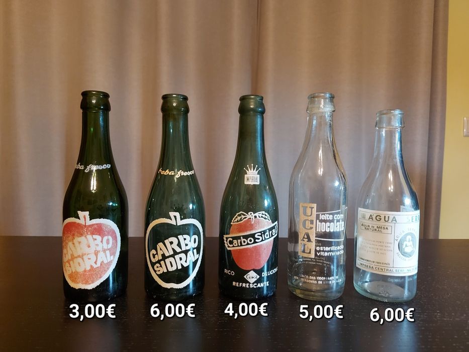 Garrafas antigas - Porto Sobreiro, São Tomé, Carbo Sidral...