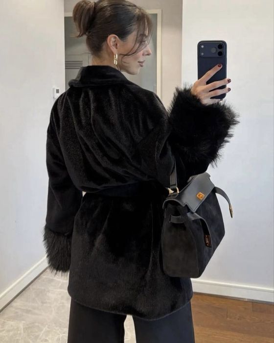 Шуба з утепленням/ жіноча шуба в стилі old money/ шуба з хутром