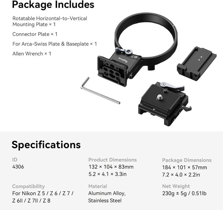 adaptador Smallrig de foto vertical e horizontal nikon Z