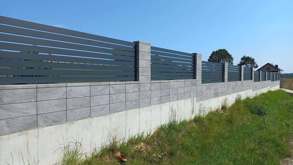 Ogrodzenie aluminiowe poziome nowoczesne HORIZONTAL 200x20 aluminium