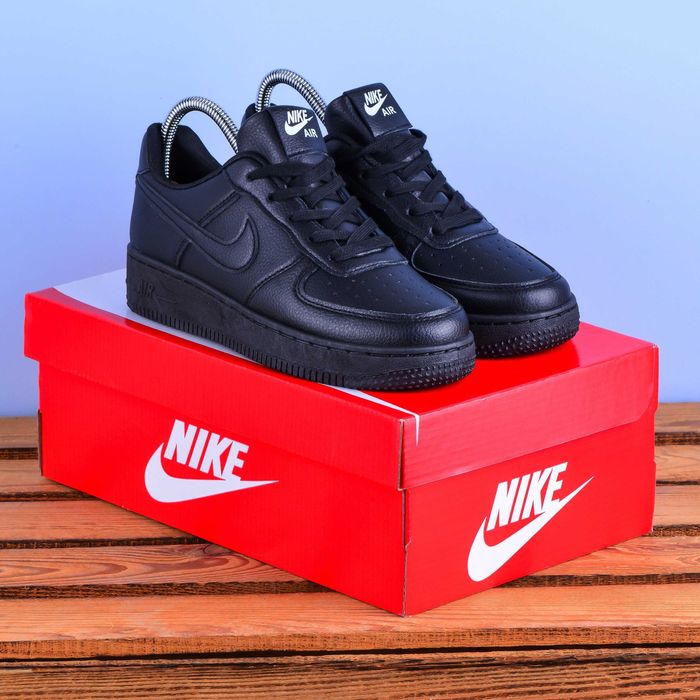 (2240) Акція! Кросівки Nike Air Force повністю чорні (36-41) найк найки